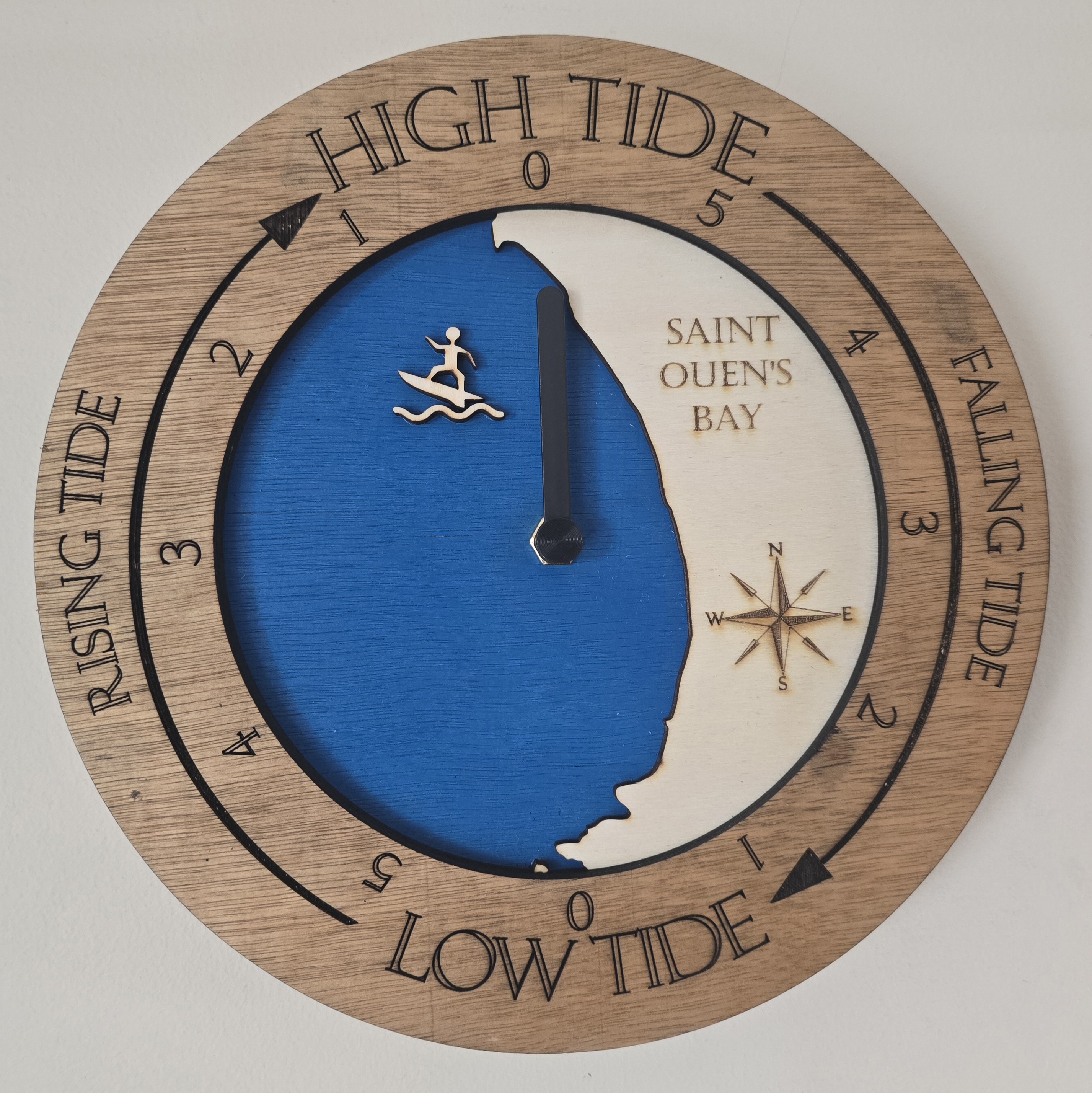 St Ouens Surfer Tide Clock